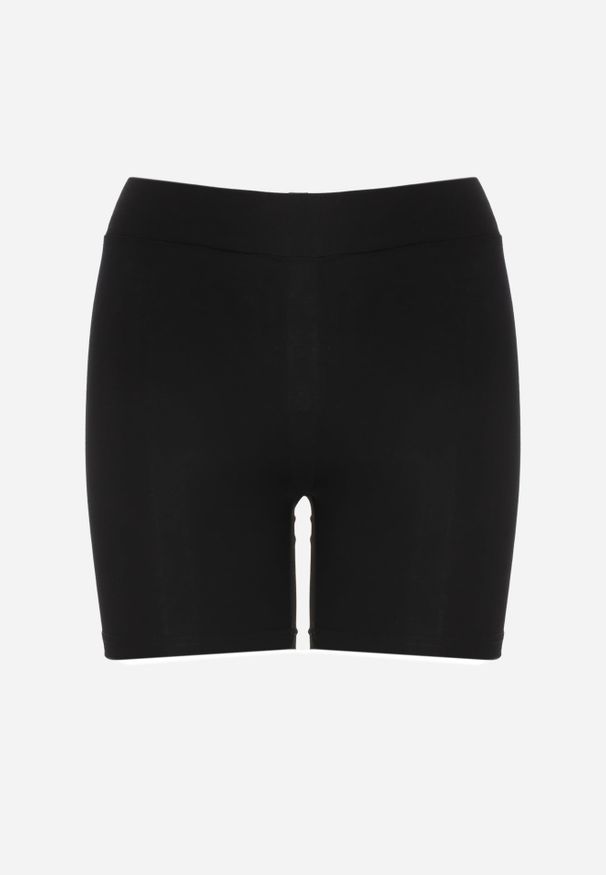 Renee - Czarne Gładkie Szorty Biker Shorts z Bawełny Retusea. Okazja: na co dzień, na spacer. Kolor: czarny. Materiał: bawełna. Długość: krótkie. Wzór: gładki. Styl: sportowy, casual