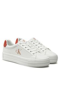 Calvin Klein Jeans Sneakersy Bold Vulc Flatf Low Lth Ml YW0YW01669 Biały. Kolor: biały. Materiał: skóra