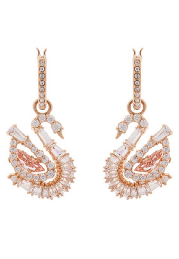 Swarovski Kolczyki Swan 5732415 Różowe złoto. Materiał: metalowe. Kolor: złoty, wielokolorowy, różowy