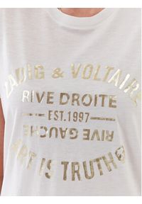 Zadig&Voltaire T-Shirt Walk Blason Foil JWTS01536 Biały Regular Fit. Kolor: biały. Materiał: bawełna #4