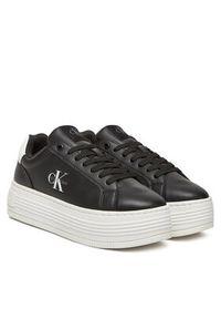 Calvin Klein Jeans Sneakersy Bold Flatf Low Lace Lth YW0YW01878 Czarny. Kolor: czarny. Materiał: skóra
