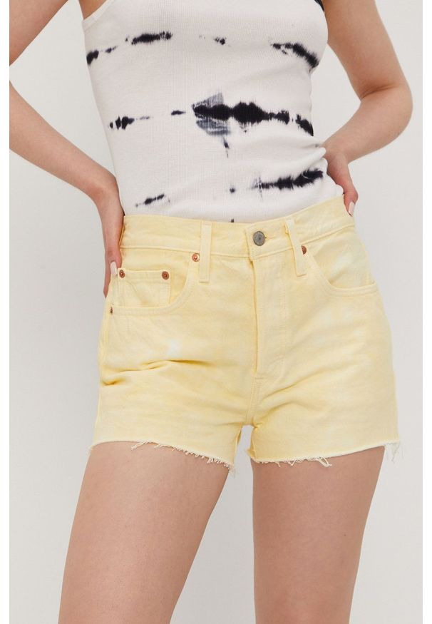 Levi's® - Levi's - Szorty jeansowe. Okazja: na co dzień, na spotkanie biznesowe. Kolor: żółty. Materiał: jeans. Wzór: gładki. Styl: casual, biznesowy