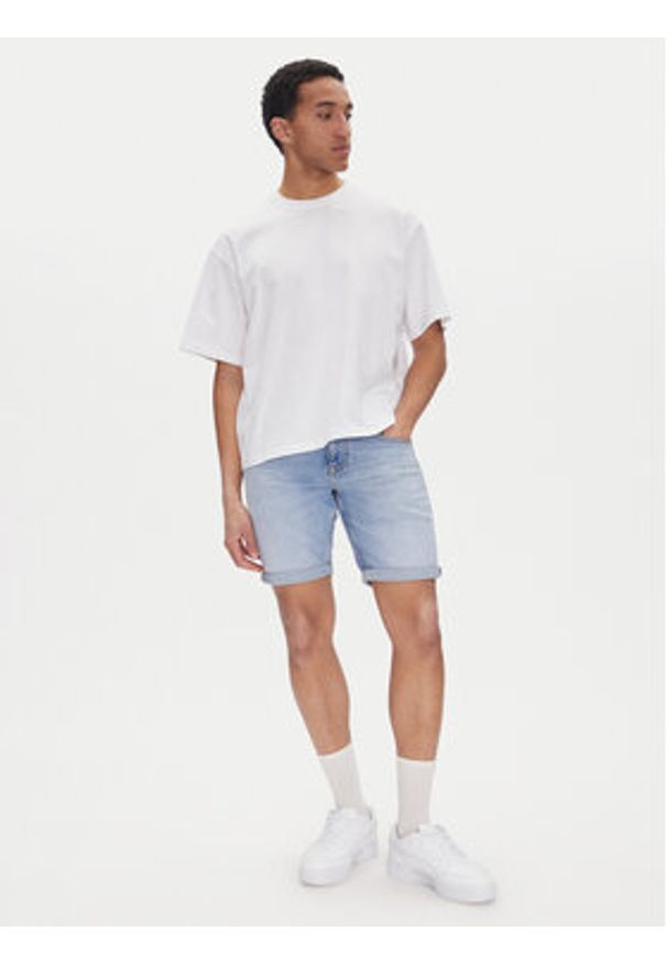 Tommy Jeans Szorty jeansowe Scanton DM0DM20954 Niebieski Slim Fit. Kolor: niebieski. Materiał: bawełna