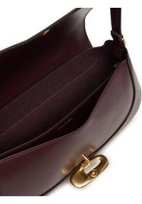 Calvin Klein Torebka Hardware Flap Shoulder Bag LV04F3146G Bordowy. Kolor: czerwony. Materiał: skórzane