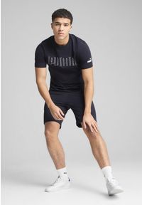 Puma - Męska koszulka z grafiką PUMA Sport PUMA New Navy Blue. Kolor: niebieski. Materiał: guma. Wzór: nadruk