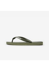 Japonki męskie Havaianas Logo Filet. Okazja: na plażę, na co dzień. Kolor: zielony. Materiał: syntetyk, kauczuk. Sezon: lato. Styl: sportowy, casual