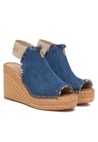Replay - REPLAY Sandały Jess Tyne Denim Wedge Sandal GWP4G.000.C0036T Niebieski. Kolor: niebieski. Materiał: materiał
