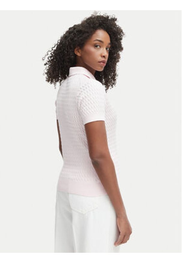 TOMMY HILFIGER - Tommy Hilfiger Polo WW0WW41474 Różowy Regular Fit. Typ kołnierza: polo. Kolor: różowy. Materiał: bawełna