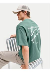 Jack & Jones T-Shirt Dust 12292982 Turkusowy Loose Leg. Kolor: turkusowy. Materiał: bawełna #6