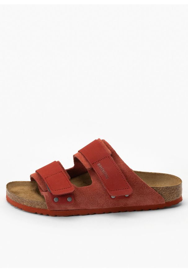 Birkenstock - Klapki unisex BIRKENSTOCK UJI. Okazja: do pracy, na spacer, na co dzień. Kolor: czerwony. Styl: casual