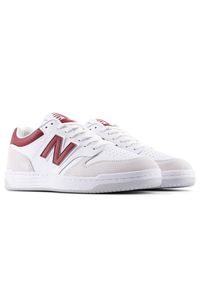 Buty unisex New Balance BB480LIR – białe. Okazja: na co dzień. Kolor: biały. Materiał: skóra, dresówka, materiał, syntetyk. Szerokość cholewki: normalna. Sport: turystyka piesza #3