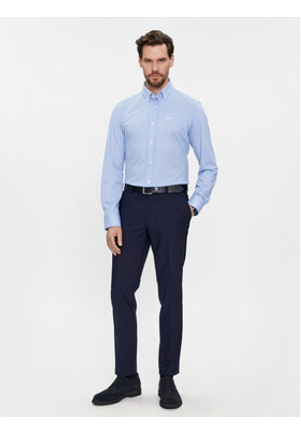 BOSS - Boss Koszula 50469378 Błękitny Regular Fit. Kolor: niebieski. Materiał: syntetyk, bawełna