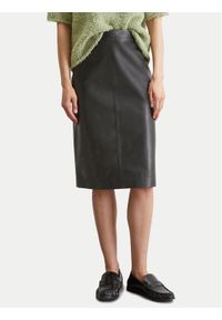 Marc O'Polo Spódnica skórzana 506 7035 77011 Czarny Regular Fit. Kolor: czarny. Materiał: skóra
