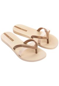 Japonki damskie Ipanema Kirei. Kolor: beżowy. Materiał: materiał, syntetyk, guma
