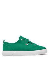 TOMMY HILFIGER - Tommy Hilfiger Tenisówki Vulc Canvas Sneaker FW0FW08063 Zielony. Kolor: zielony