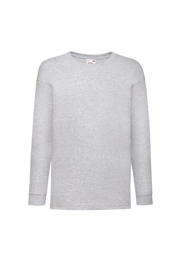 FRUIT OF THE LOOM - Koszulka Z Długim Rękawem Dla Dzieci/dzieci Valueweight Heather. Kolor: szary. Długość rękawa: długi rękaw. Długość: długie. Sport: turystyka piesza