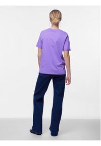 Pieces T-Shirt Ria 17086970 Fioletowy Regular Fit. Kolor: fioletowy. Materiał: bawełna #5