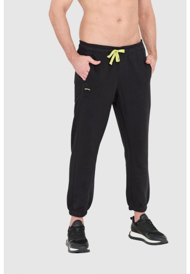 Blauer USA - BLAUER Czarne męskie spodnie. Kolor: czarny. Materiał: bawełna