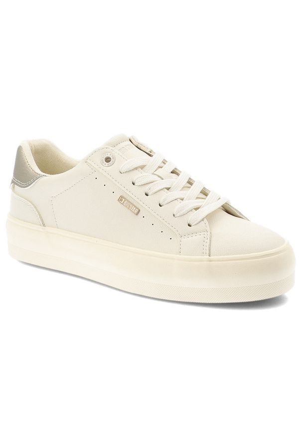 Big-Star - Trampki damskie Big Star, skóra ekologiczna sznurowany fason gruba gumowa podeszwa minimalistyczny design subtelne logo, beżowe, TT274806. Okazja: na co dzień. Zapięcie: sznurówki. Kolor: beżowy. Materiał: guma, skóra ekologiczna. Szerokość cholewki: normalna. Styl: casual, elegancki, sportowy, klasyczny