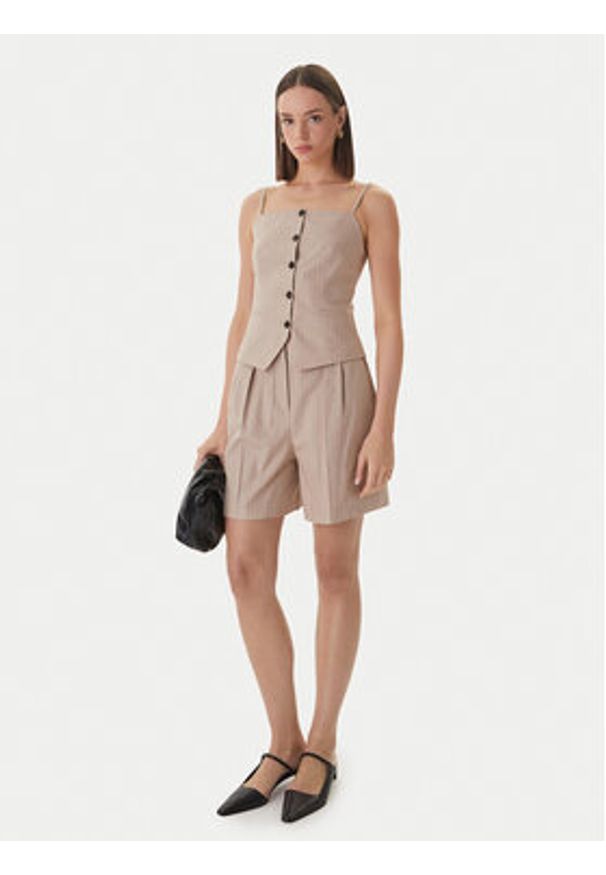 Hugo - HUGO Szorty materiałowe Hamonu 50559853 Beżowy Relaxed Fit. Kolor: beżowy. Materiał: bawełna