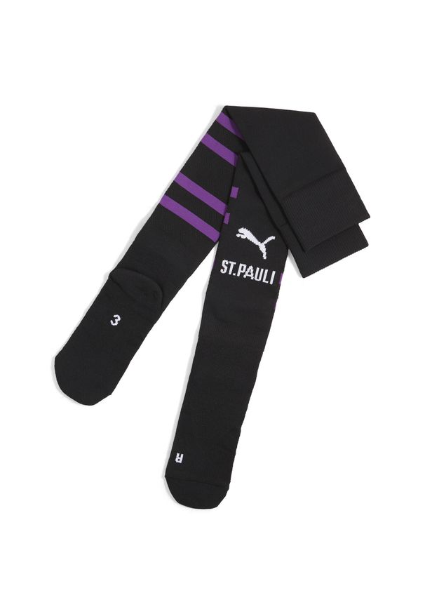 Puma - Męskie skarpety FC St. Pauli z grafiką PUMA Black White. Kolor: biały, wielokolorowy, czarny. Sport: piłka nożna