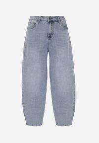 Renee - Niebieskie Jeansy Typu Loose z Bawełną High Waist Maeriala. Okazja: na co dzień. Stan: podwyższony. Kolor: niebieski. Styl: casual #8