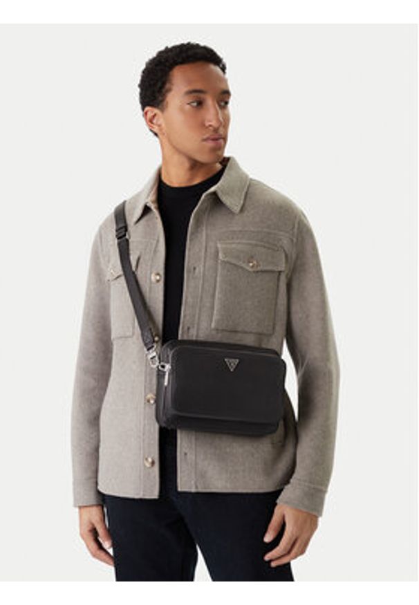 Guess Saszetka HMMISA P5322 Czarny. Kolor: czarny. Materiał: skóra