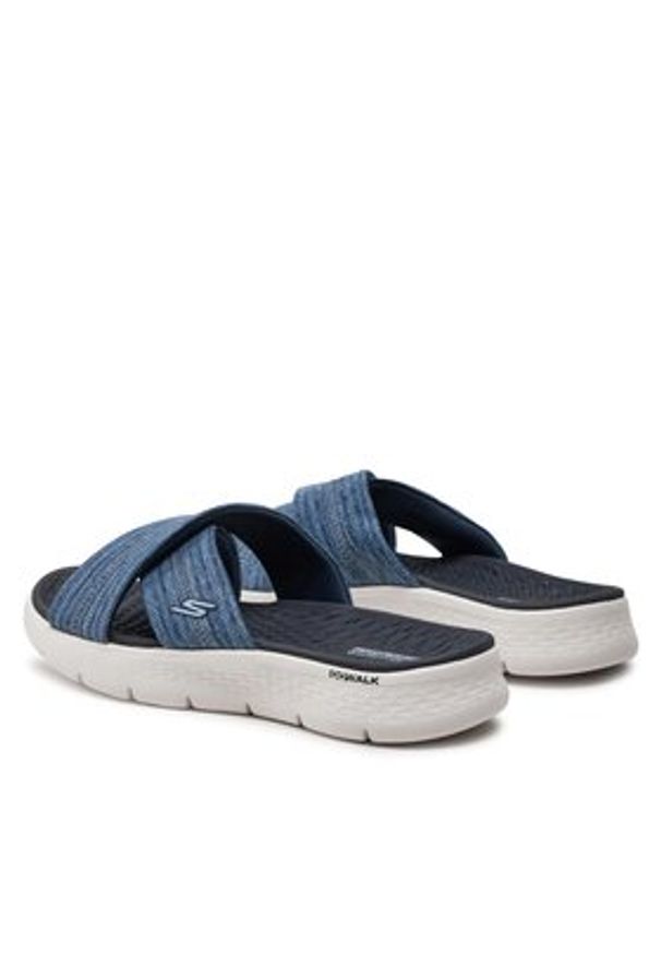 skechers - Skechers Klapki Go Walk Flex Sandal-Impressed 141420/NVY Granatowy. Kolor: niebieski. Materiał: materiał