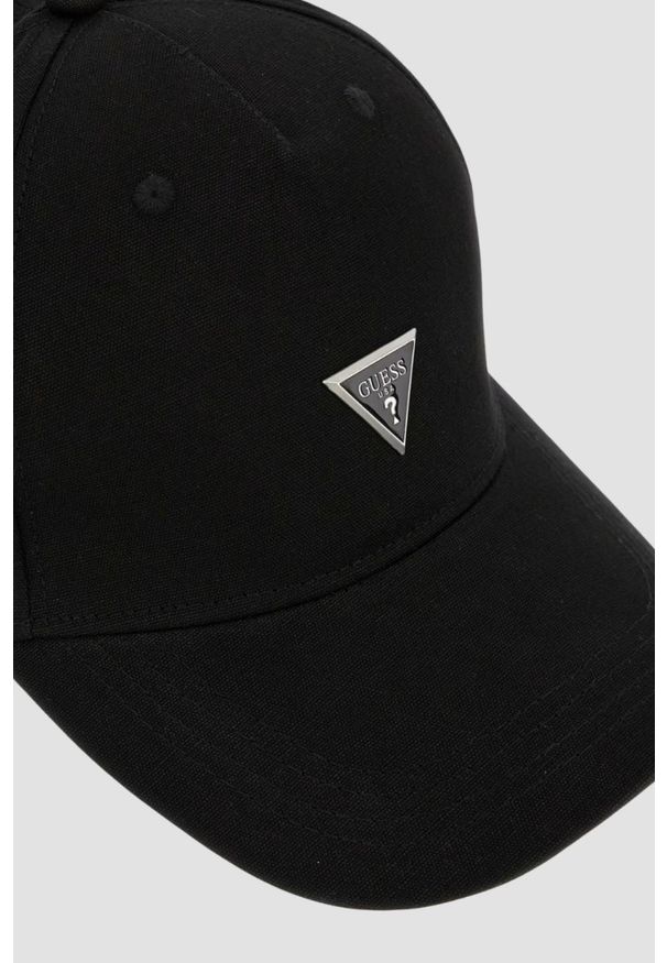 Guess - GUESS Czarna męska czapka London Baseball. Kolor: czarny. Styl: casual