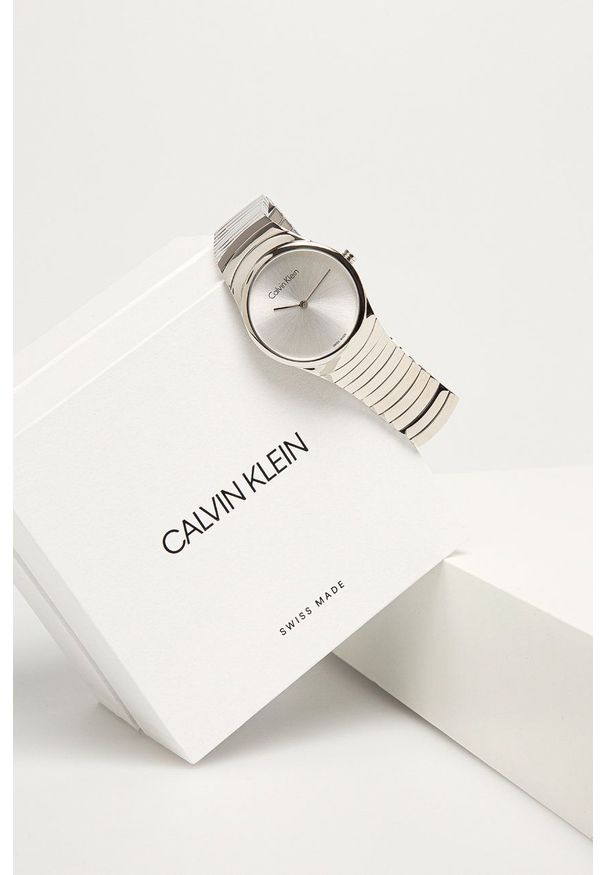 Calvin Klein - Zegarek. Kolor: srebrny. Materiał: materiał