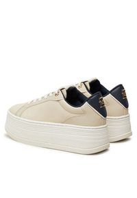 TOMMY HILFIGER - Tommy Hilfiger Sneakersy Th Platform Sneaker Triangle FW0FW08115 Beżowy. Kolor: beżowy. Materiał: skóra. Obcas: na platformie #4