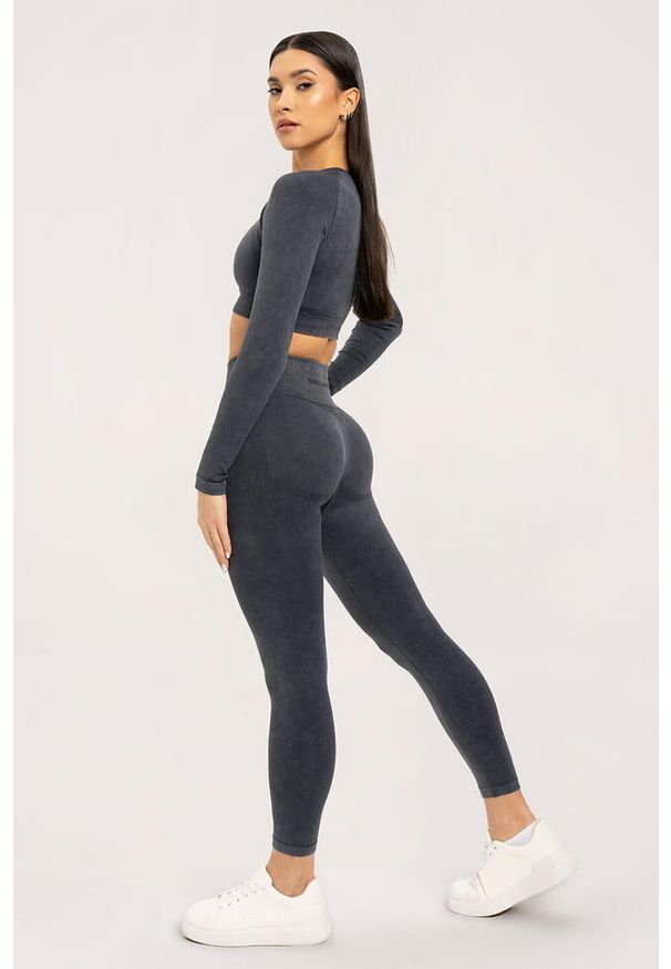 GYM GLAMOUR - Legginsy fitness damskie Gym Glamour sprane. Kolor: wielokolorowy, szary, brązowy. Sport: fitness