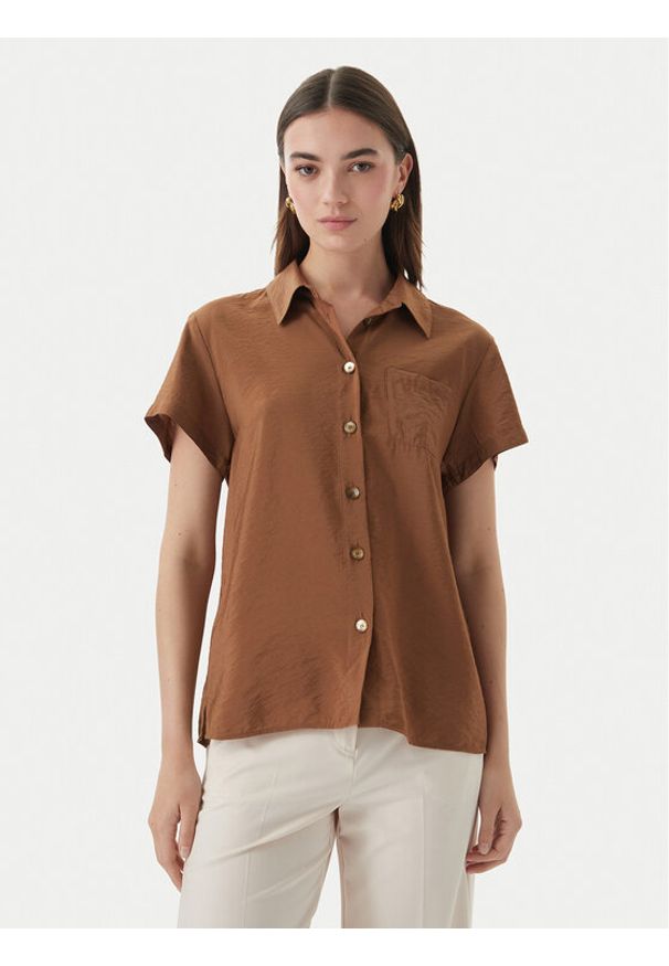 Marella Koszula Apice 2613111164 Brązowy Regular Fit. Kolor: brązowy. Materiał: wiskoza