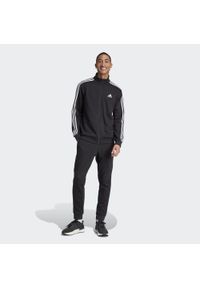 Adidas - Dres Basic 3-Stripes Fleece. Kolor: czarny. Materiał: dresówka