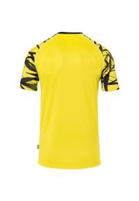 UHLSPORT - Jersey Uhlsport Goal 25. Typ kołnierza: dekolt w kształcie V. Kolor: żółty, wielokolorowy, czarny, zielony. Materiał: jersey