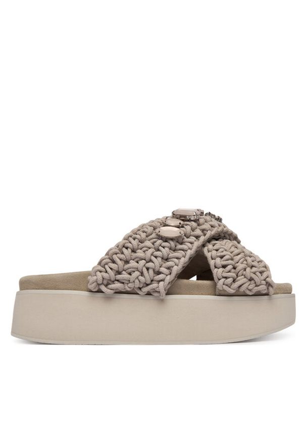 Inuikii Klapki Woven Stones Platform 1004.005.0043 Szary jasny. Kolor: szary. Materiał: materiał. Obcas: na platformie