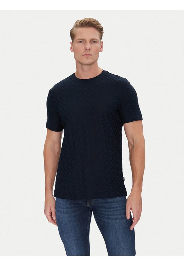 BOSS T-Shirt H-Thompson 80 50537131 Granatowy Regular Fit. Kolor: niebieski. Materiał: bawełna