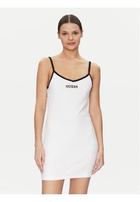 Guess Sukienka codzienna E5GK15 KCQV1 Biały Bodycon Fit. Okazja: na co dzień. Kolor: biały. Materiał: bawełna. Typ sukienki: proste, bodycon. Styl: casual