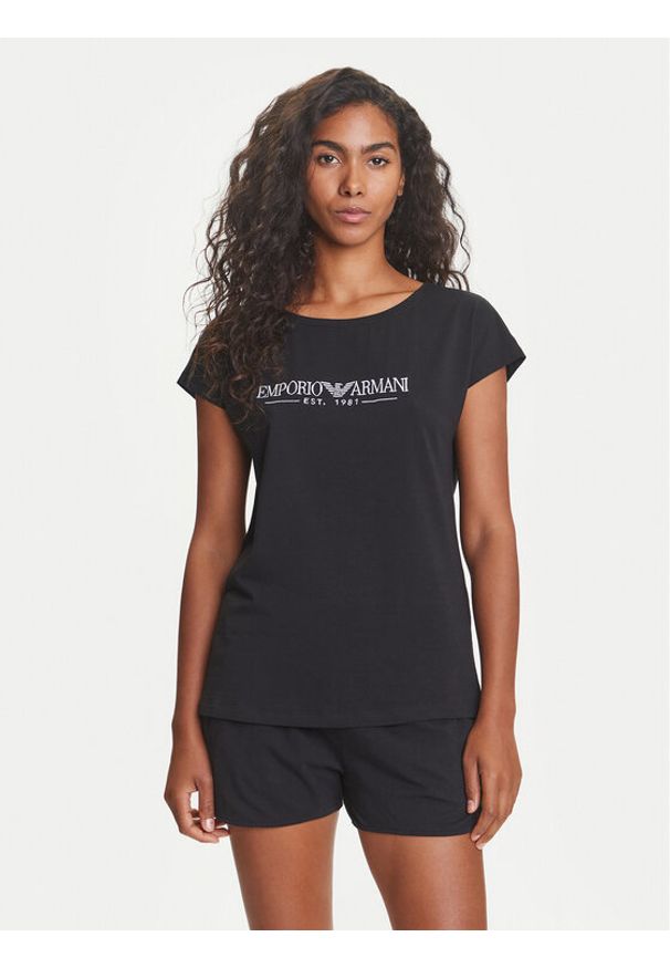 Emporio Armani Underwear Piżama EW000495 AF10881 UC001 Czarny Regular Fit. Kolor: czarny. Materiał: bawełna