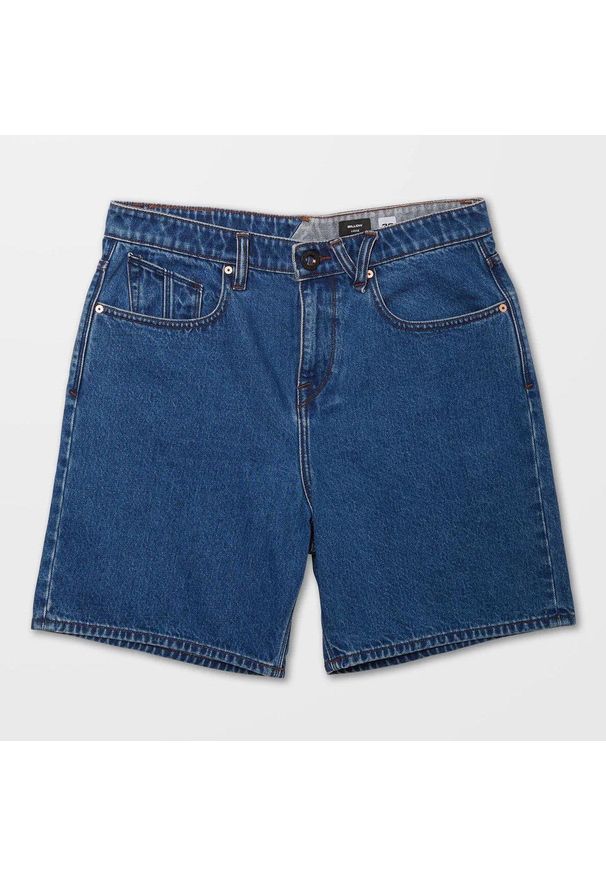 Szorty Volcom Billow Denim Oliver mid blue. Kolor: niebieski. Materiał: denim. Sport: skateboard