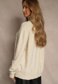 Renee - Jasnobeżowy Casualowy Golf z Bawełną i Wełną Reillisa. Okazja: na co dzień. Typ kołnierza: golf. Kolor: beżowy. Materiał: wełna, bawełna. Styl: casual #4