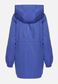 Born2be - Niebieska Kurtka Parka Ściągana w Pasie Troczkami Nevishia. Kolor: niebieski. Materiał: jeans. Styl: elegancki #4