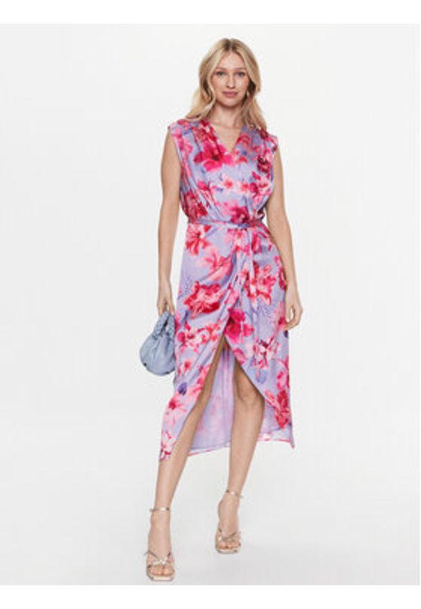 Pinko Sukienka codzienna 100942 A0M8 Fioletowy Regular Fit. Okazja: na co dzień. Kolor: fioletowy. Materiał: syntetyk. Typ sukienki: proste. Styl: casual