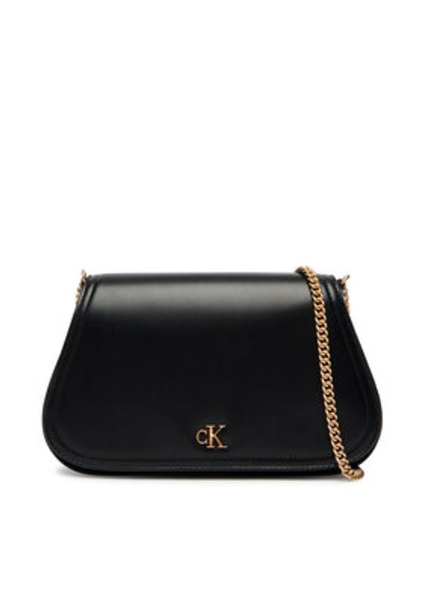 Calvin Klein Torebka Ck Curved Wallet On Chain LV04F1153G Czarny. Kolor: czarny. Materiał: skórzane
