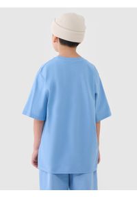4f - 4F T-shirt oversize z nadrukiem chłopięcy - niebieski 164 (13-14 lat). Okazja: na co dzień. Kolor: niebieski. Materiał: dzianina, jersey, bawełna. Długość rękawa: krótki rękaw. Długość: krótkie. Wzór: nadruk. Sezon: lato. Styl: casual, klasyczny, sportowy #2