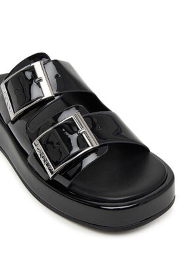 DKNY Klapki Leocadia K1674345 Czarny. Kolor: czarny. Materiał: skóra