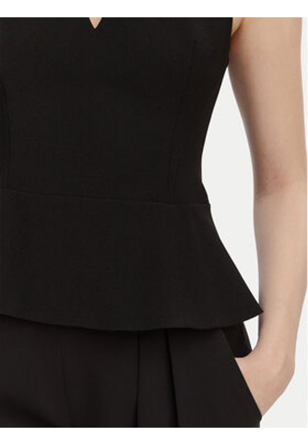 Hugo - HUGO Bluzka Carmint 50559304 Czarny Slim Fit. Kolor: czarny. Materiał: syntetyk