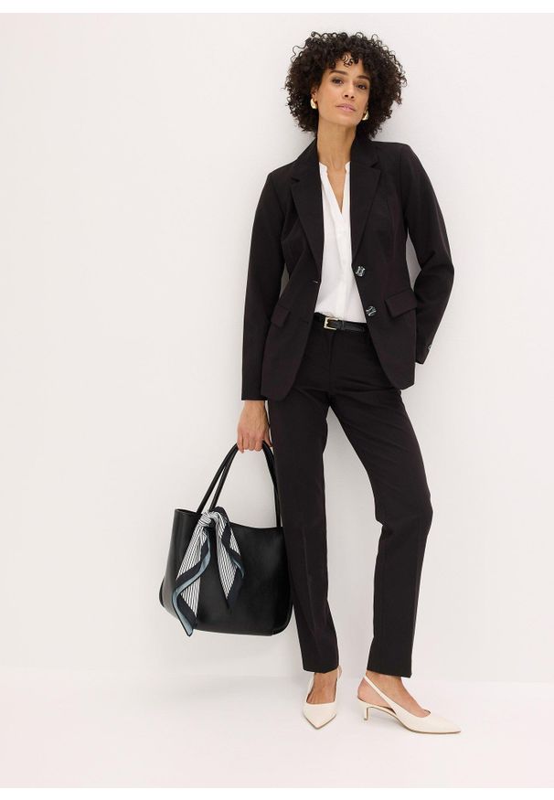 bonprix - Komplet garniturowy (2 cz.). Kolor: czarny. Materiał: wiskoza. Styl: elegancki, klasyczny