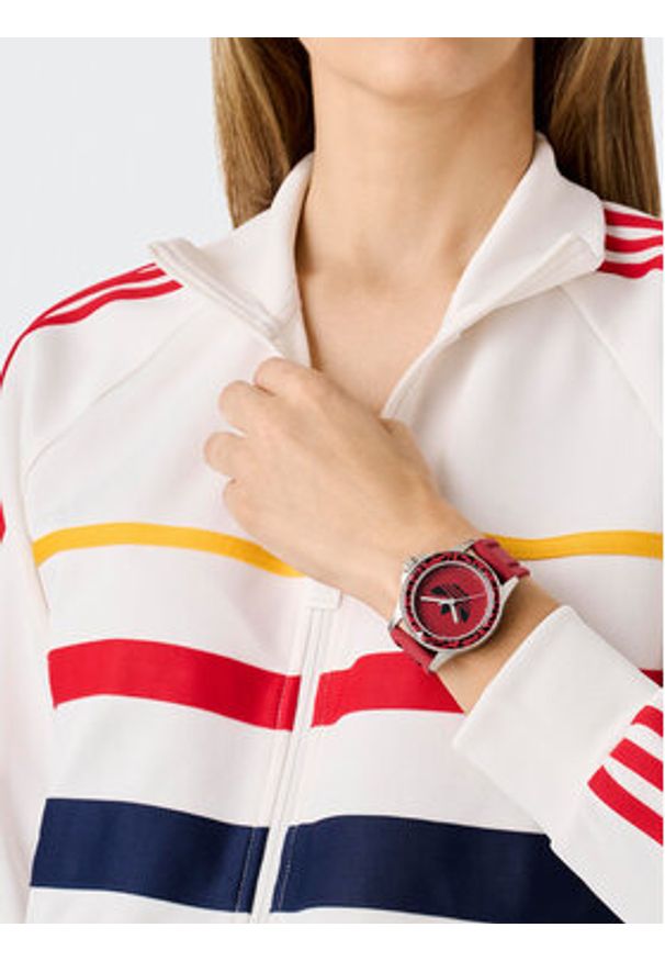 Adidas - adidas Zegarek Expression One AOFH24513 Czerwony. Kolor: czerwony
