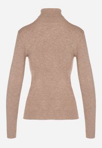 Born2be - Beżowy Klasyczny Golf z Bawełną Reilisea. Okazja: na co dzień. Typ kołnierza: golf. Kolor: beżowy. Materiał: bawełna. Styl: klasyczny #7